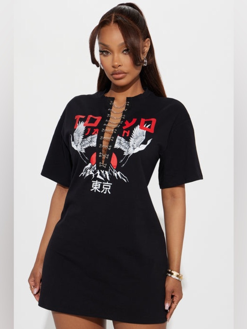 FASHION NOVA TOKYO MINI T-SHIRT DRESS